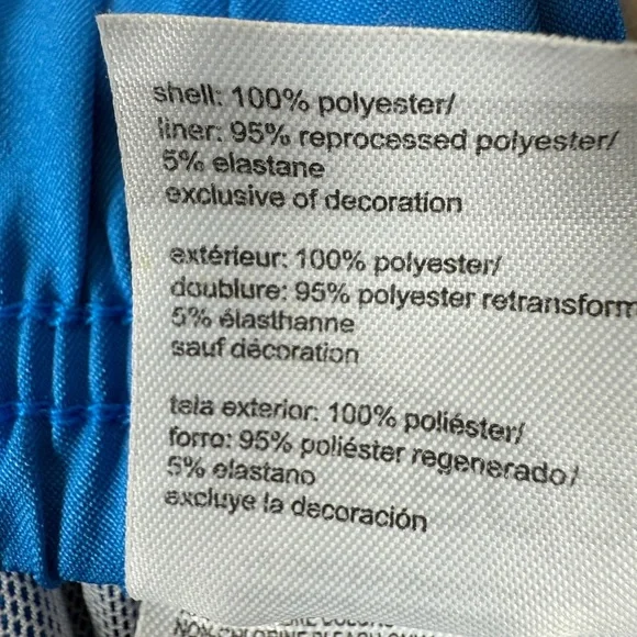 Speedo Mens Swim Trunks Dark Blue Bright Blue Color Block Drawstring Size Small - Picture 9 of 9